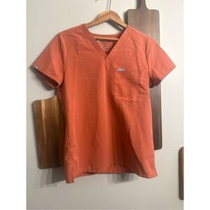 FIGS Catarina one pocket scrub top rust orange size XS